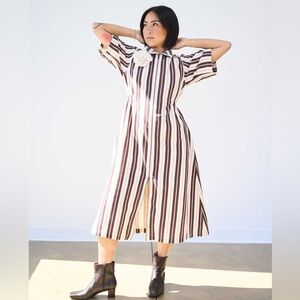 Noble Long Utility Dress- Striped Small